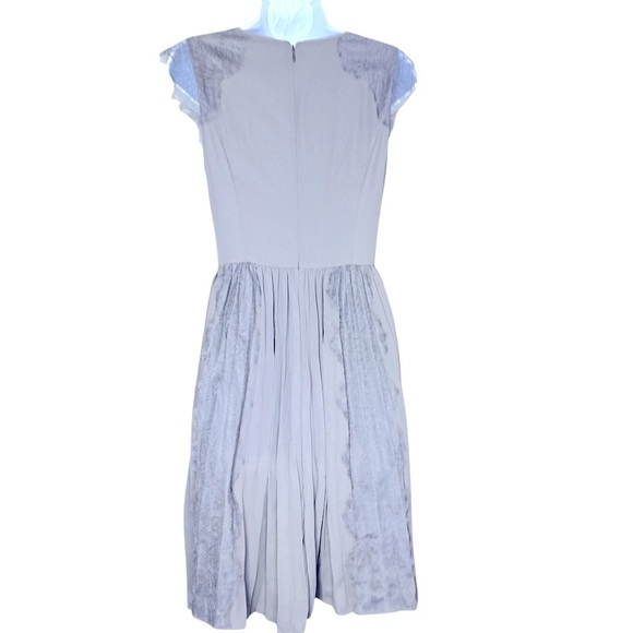 NWT BANANA REPUBLIC Tan Lace Pleated Dress - Picture 3 of 8